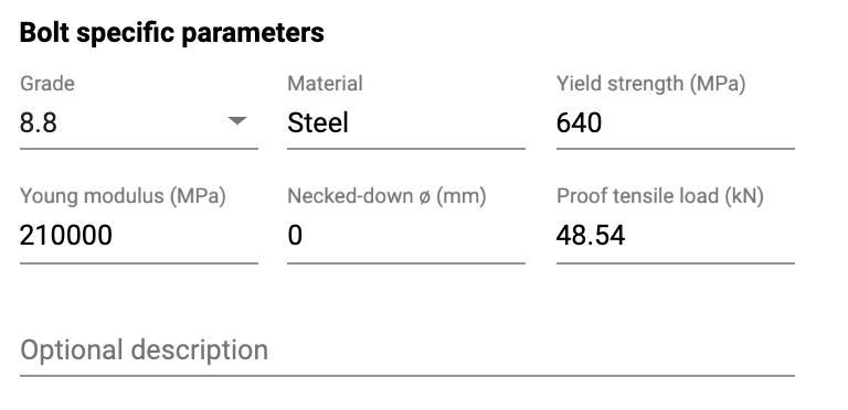 bolt speciffic pparameter